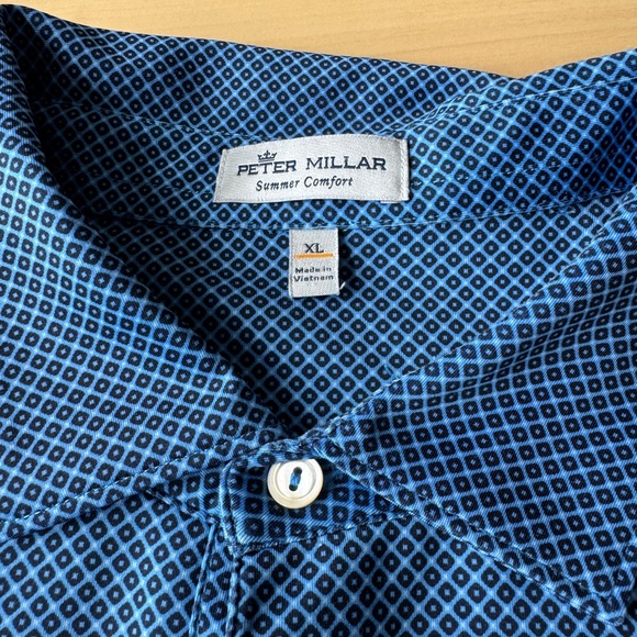 Peter Millar Other - Peter Millar Diamond Pattern Blue Polo